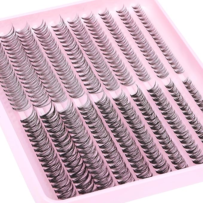 Geeneiya 20D+40D Lash Extension Kit Wispy Lash Clusters Kt Natural Cluster Eyelash Extensions with Waterproof Lash Bond and Seal