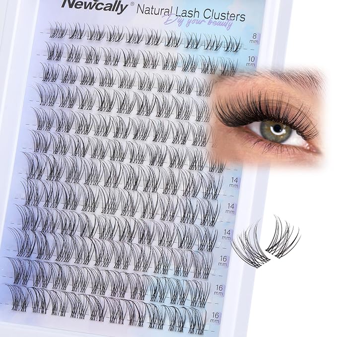 Natural Eyelash Clusters Lash Individuals DIY Lash Extension C-curly Cluster Eyelash Extensions Lash Clusters Wispy 8-16MM by Newcally
