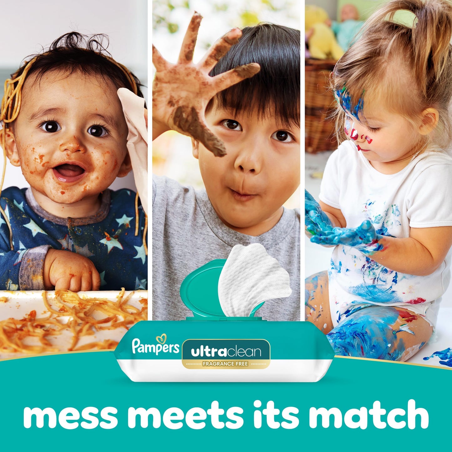 Pampers Ultra Clean Baby Wipes (Previously 'Free & Gentle'), 99% Water, Hypoallergenic, Unscented, 100% Plant Based, Plastic-Free, 624 Baby Wipes Total (8X Flip-Top Packs) [Packaging May Vary]