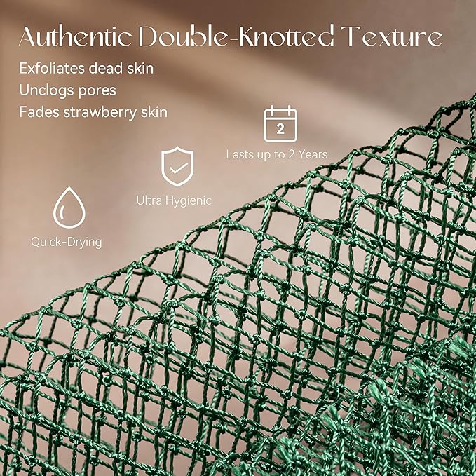 CORATED African Net Sponge Authentic, Shower Loofah Exfoliating Bath Sponge, Body Scrubber for Women and Men Daily Use Body Care, Travel Portable Bath Accessories Spa Gifts
