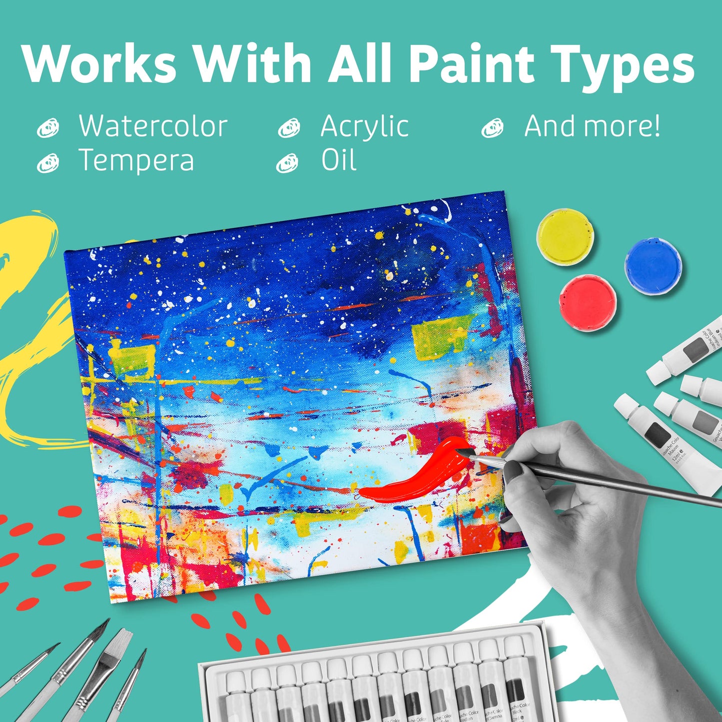 Artlicious Canvases for Painting - Pack of 12, 12 x 16 Inch Blank White Canvas Boards - 100% Cotton Art Panels for Oil, Acrylic & Watercolor Paint