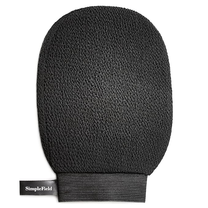 SimpleField Korean Exfoliating Mitt for Remove Dead Skin. 100% Viscose Deep Kessa Exfoliating Glove for Body Scrub, Keratosis Pilaris and Self Tanning Removal. Easily Smooth Skin Surface. (1 Piece)