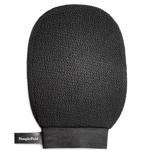 SimpleField Korean Exfoliating Mitt for Remove Dead Skin. 100% Viscose Deep Kessa Exfoliating Glove for Body Scrub, Keratosis Pilaris and Self Tanning Removal. Easily Smooth Skin Surface. (1 Piece)