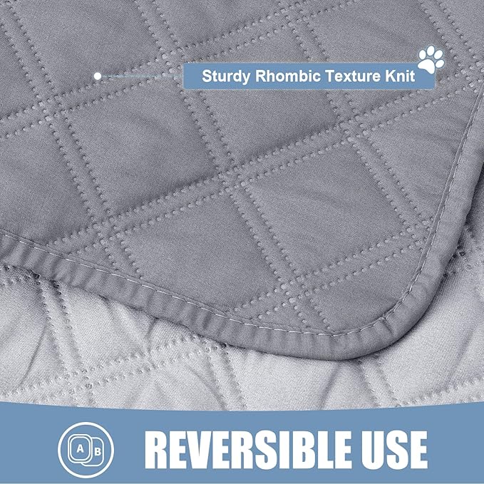 Smiry Waterproof Dog Bed Cover Pet Blanket, Soft Washable Dog Blanket for Furniture Bed Couch Sofa Reversible, Checkered (30"x70", Grey/Light Grey)