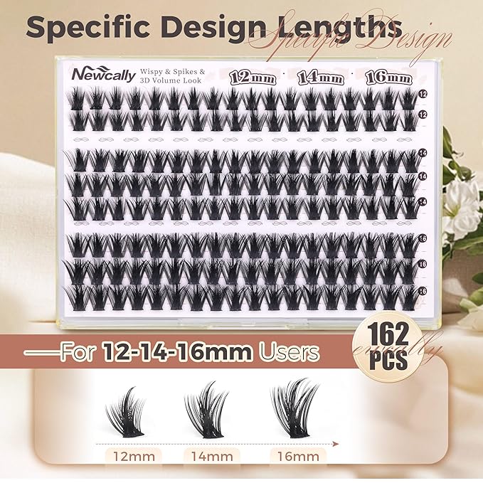 Lash Clusters with Spikes Wispy Eyelash Clusters Manga Fluffy Cluster Eyelash Extensions CD-curly Lash Extension Anime Cluster Lashes Volume Eye Lash Cluster by Newcally