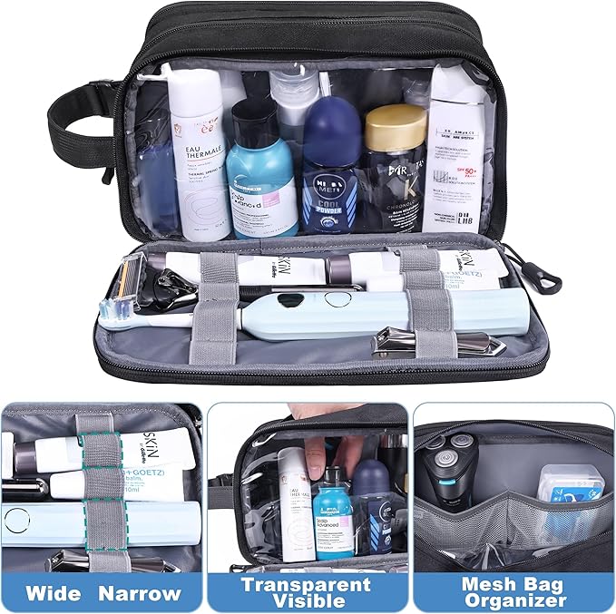 Men's Toiletry Bag, Tactical Inspired Hygiene Shaving Bath Shower Grooming Toiletries Bag for Men Water-resistant Dop Kits for Travel