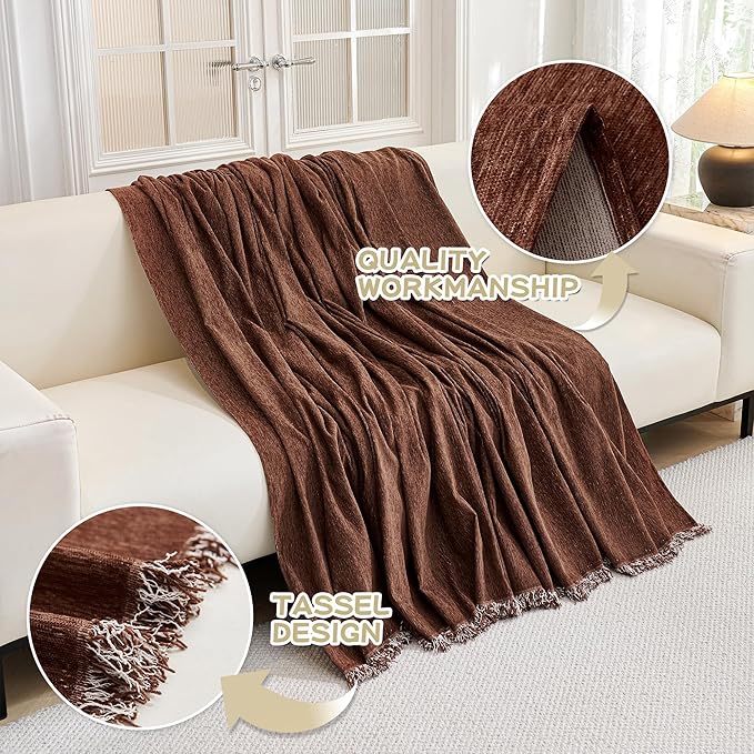 MYSKY HOME Oversized Couch Cover for 3 Cushion L Shaped & Sectional Sofa, Pet Friendly Non Slip Furniture Protector, 91"x150", Chocolate