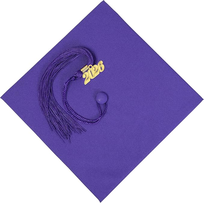 Unisex Adult Matte Graduation Cap with Tassel Year Charm