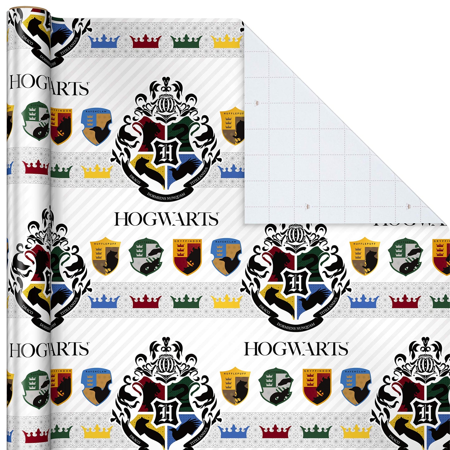 Hallmark Harry Potter Wrapping Paper with Cut Lines on Reverse (3-Pack: 60 sq. ft. ttl; Marauder's Map, Hogwarts Crest) for Birthdays, Graduations, Christmas, Valentine's Day, Kids, Fans
