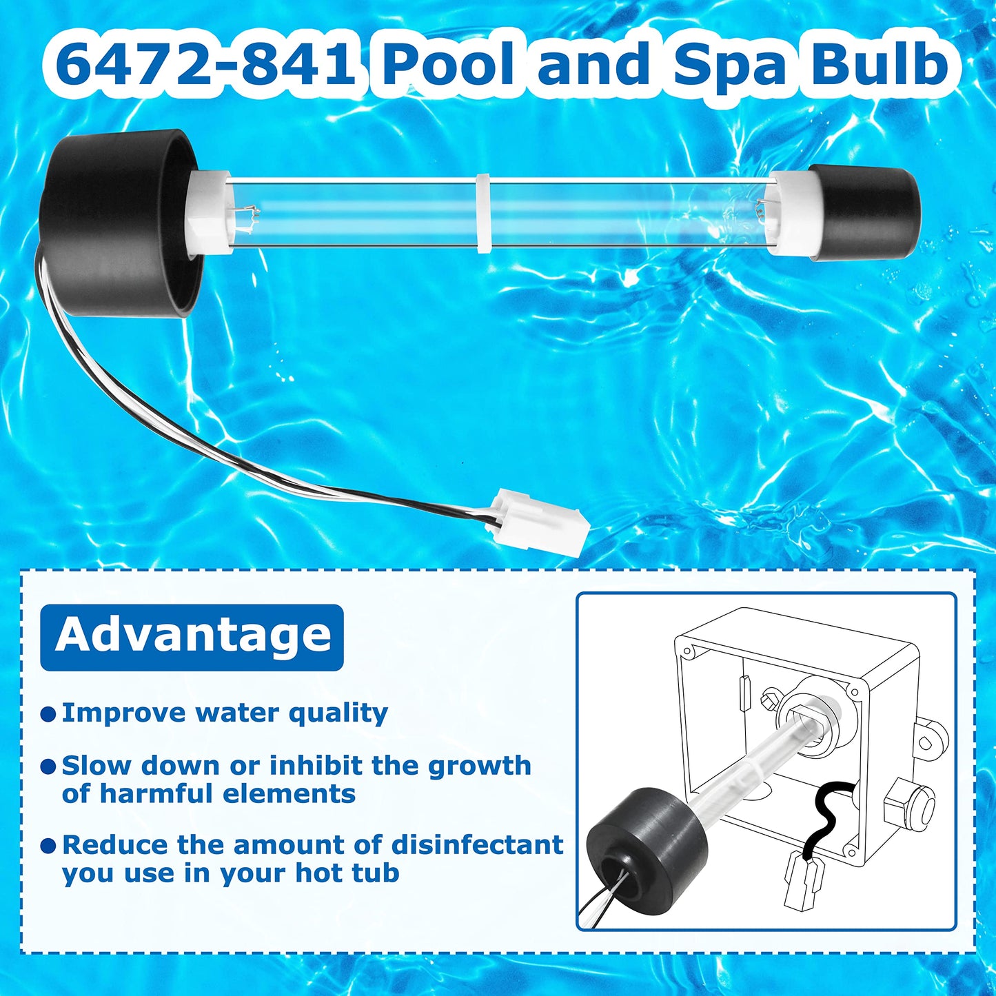 6472-841 Pool and Spa Bulb Replacement for Sundance，Compatible with Clear Ray XL Bulb