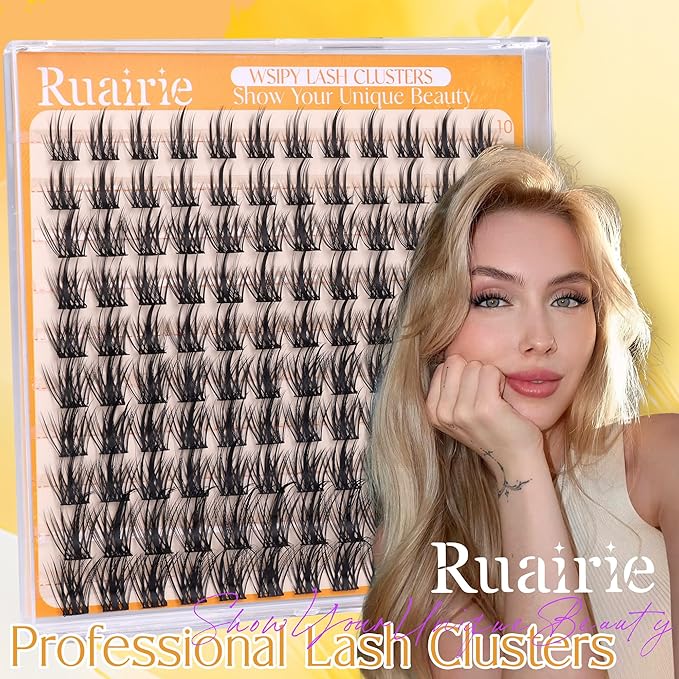 Lash Clusters Wispy Lashes Clusters Volume Manga Eyelash Clusters Natural Cluster Eyelashes Extensions DIY 10-16mm 120pcs Lash Extension C Curly False Lash Clusters with Thin Band by Ruairie