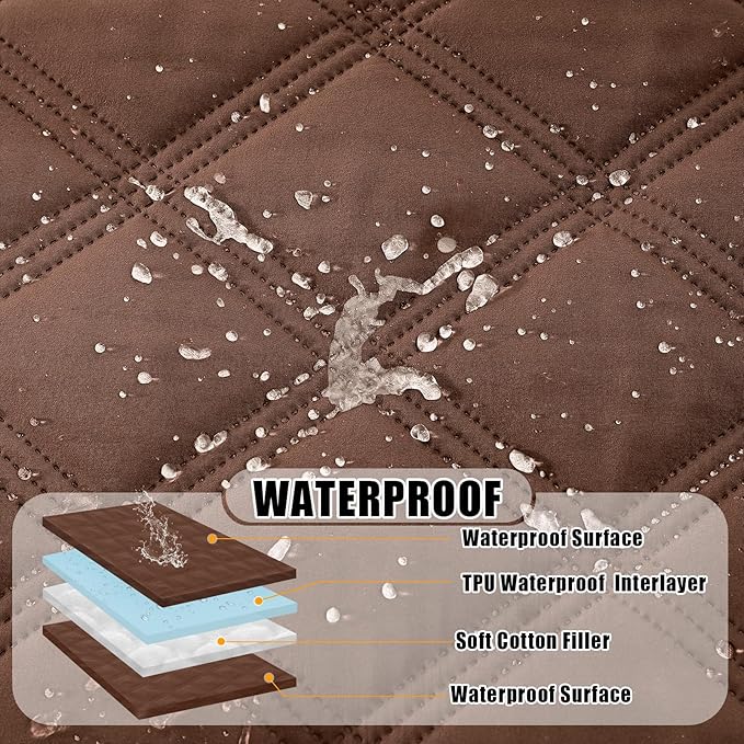 Smiry Waterproof Dog Bed Cover Blanket 40x80, Soft Reversible Pet Blanket, Washable Leakproof Cats Dogs Couch Cover for Sofa, Couch, Furniture, Brown/Brown