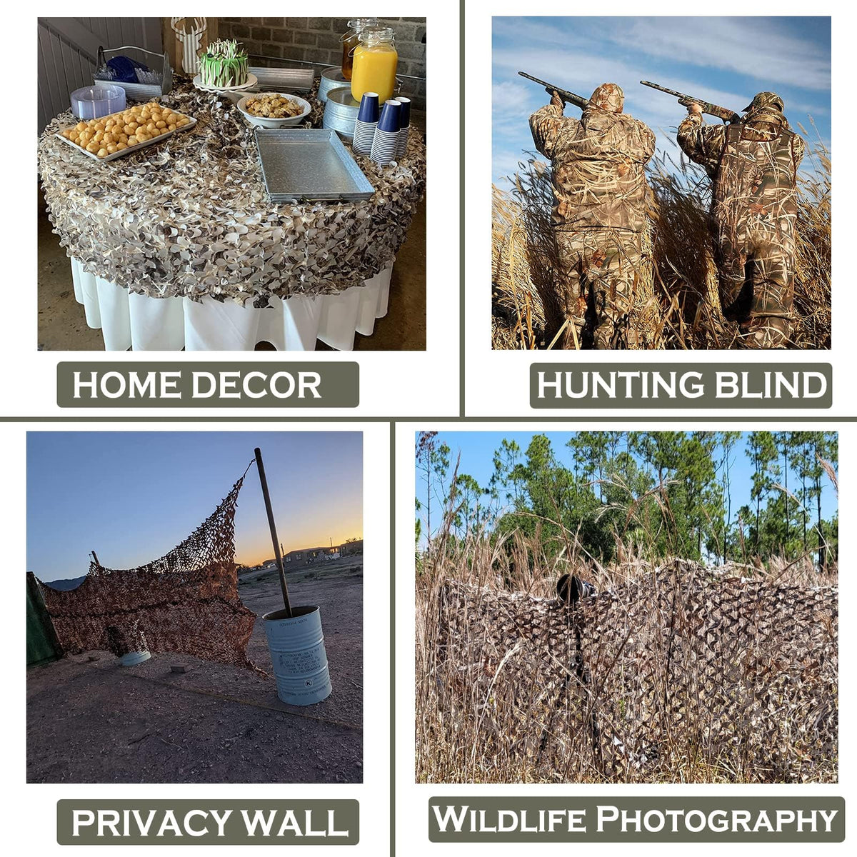 Yeacool Camo Tarp Burlap Camo Netting Camouflage Netting Bulk Roll for Hunting Blind Car Cover Dinosaur Party Decoration Birthday Theme Sunshade Bird Watching (Dry Grass, 4.9ftx19.7ft, 1.5m*6m)