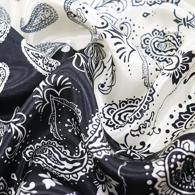vimate 35" Square Silk Like Head Scarf - Women's Fashion Satin Scarf Bandana for Hair Wrapping at Night.