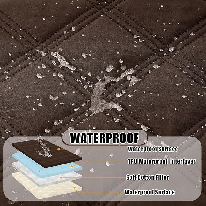 Smiry Waterproof Dog Bed Cover Blanket 30x53, Soft Reversible Pet Blanket, Washable Leakproof Cats Dogs Couch Cover for Sofa, Couch, Furniture, Chocolate/Beige
