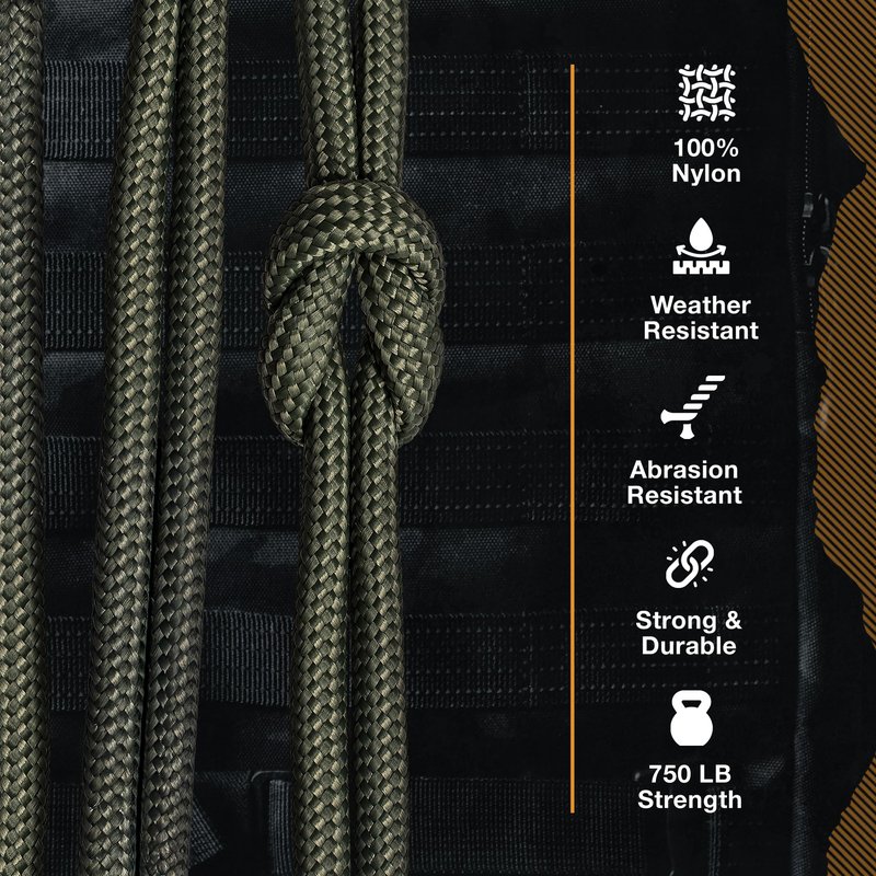 Mossy Oak Paracord Rope 750 with 11 Inner Strands | Nylon Tactical Survival Gear for Camping, Hunting, Fishing, Hiking, Crafting & DIY | Durable & Lightweight, 4mm Parachute Cord