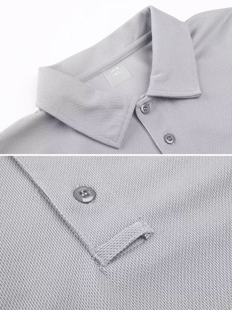 MAGCOMSEN Work Shirts for Men Golf Shirts Fishing Shirts Casual Shirts Quick Dry Shirts Golf Polo Shirts Light Grey L