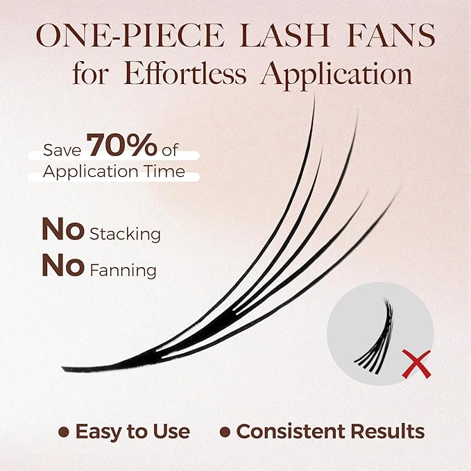 LASHVIEW Premade Volume Eyelash Extensions Mixed Tray Premade Lash Fans Pointed Handmade Thin Base (PFE02)