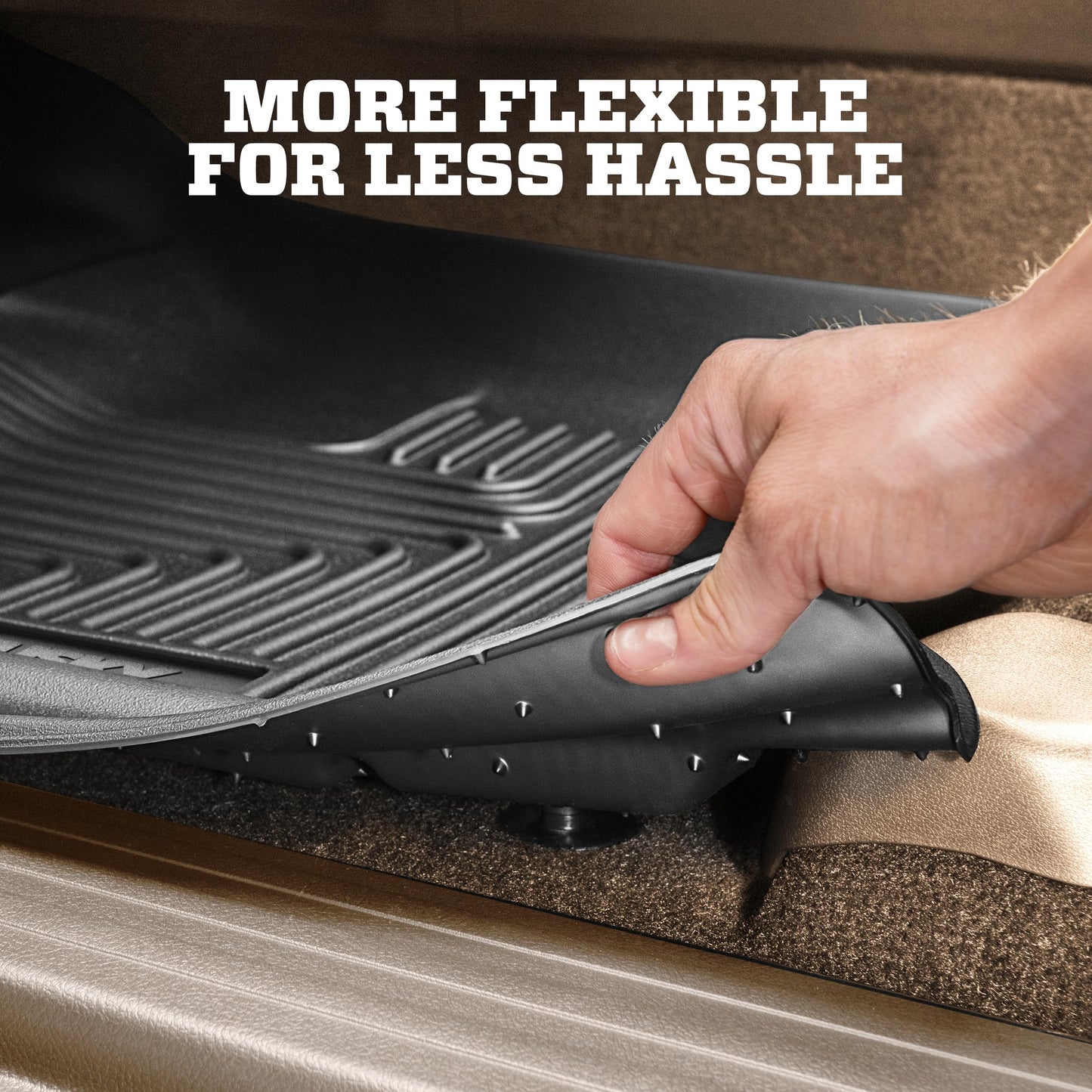 Husky Liners Weatherbeater Floor Mats | Fits 2015-2026 Ford F-150, 22-25 Lightning, SuperCrew (Crew Cab) & SuperCab (EXT Cab) | Front Row, 2-pc Black - 18361