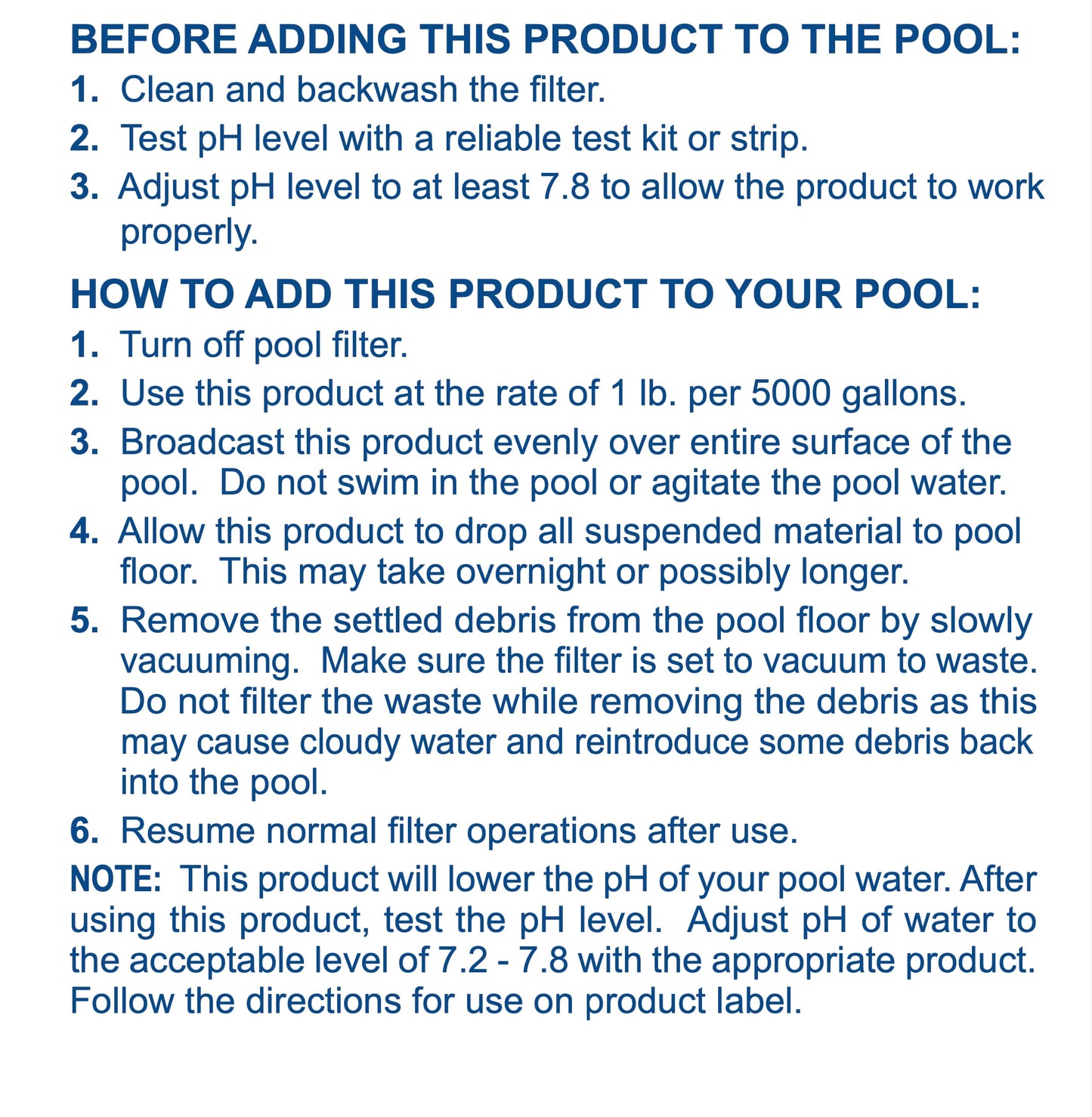 Pool Mate 5-Pounds 2-Pack Premium Granular Flocculant, Pool Clarifier, Made in USA