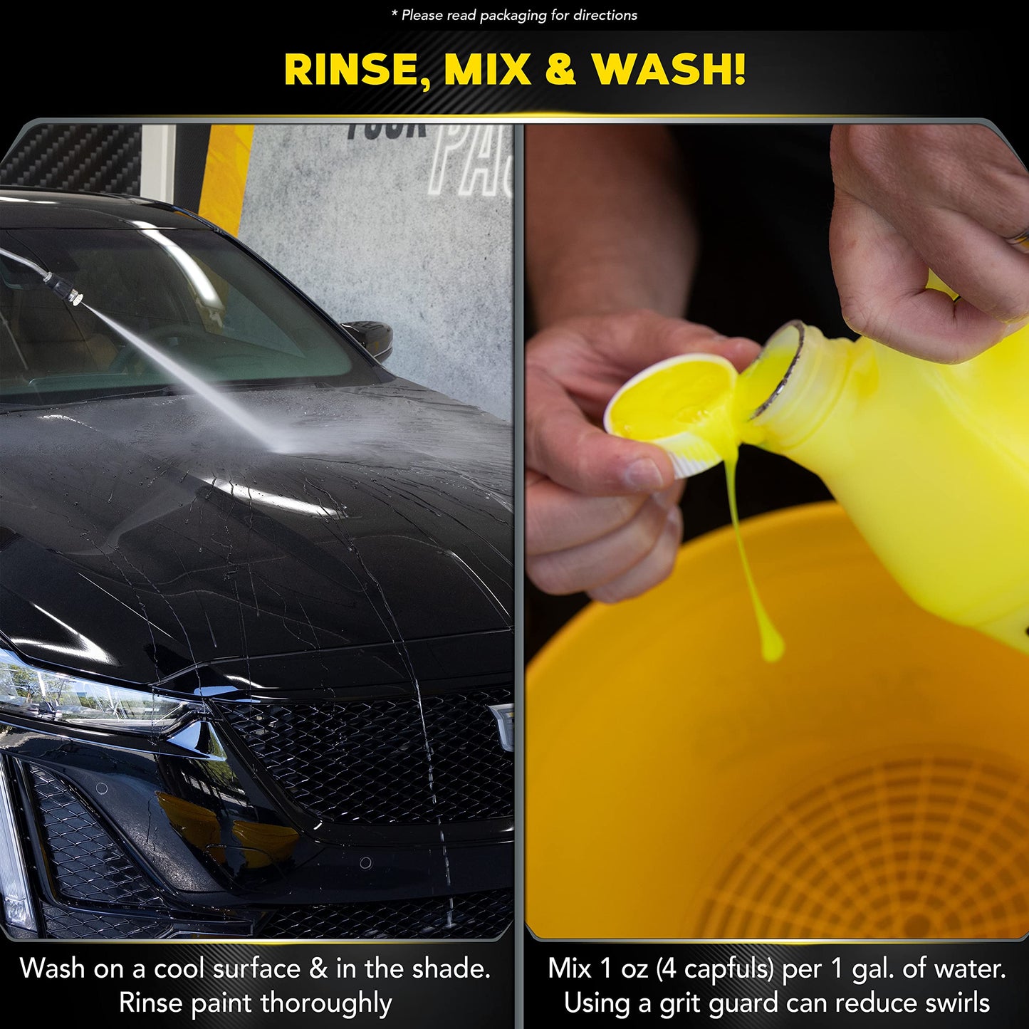 Meguiar's Ultimate Wash and Wax, Car Wash Soap and Wax Cleans & Shines in One Step, Shine & Protect with an Enhanced pH Balanced Car Paint Cleaner, 1 Gallon
