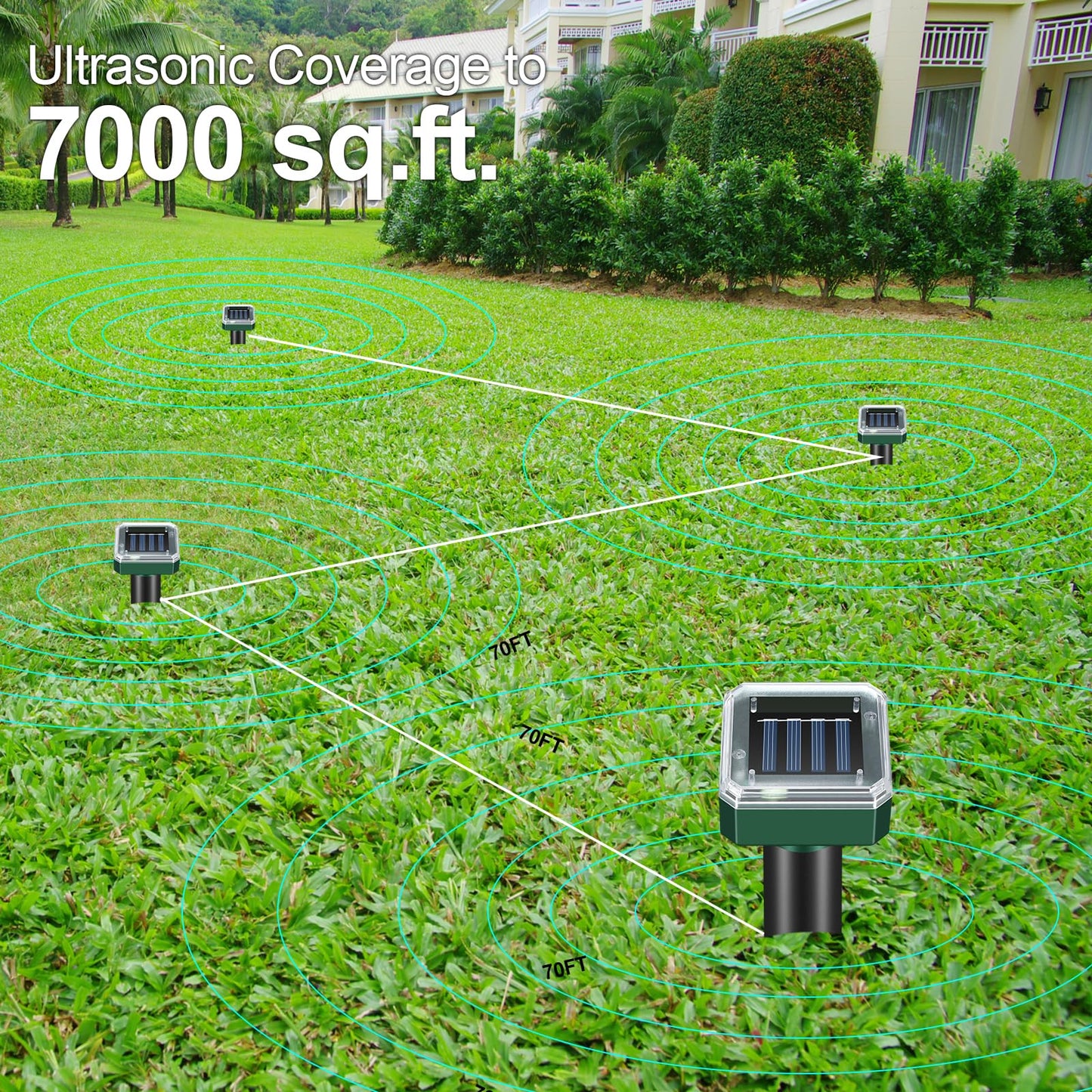 Mole Repellent for Lawns 8 Pack, Solar Powered Mole Repeller Ultrasonic Gopher Repellent, Outdoor Waterproof Vole Vibration Stakes,Sonic Gopher Deterrent Yard for Rodent Groundhog Snake Chipmunk