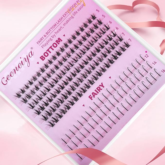 Geeneiya Fairy and Bottom Lash Clusters, Stack with Venus/Flora/Mermaid Eyelash Clusters, Wispy Cluster Eyelash Extension Effect DIY at Home, Waterproof Lashes (Not Kit)