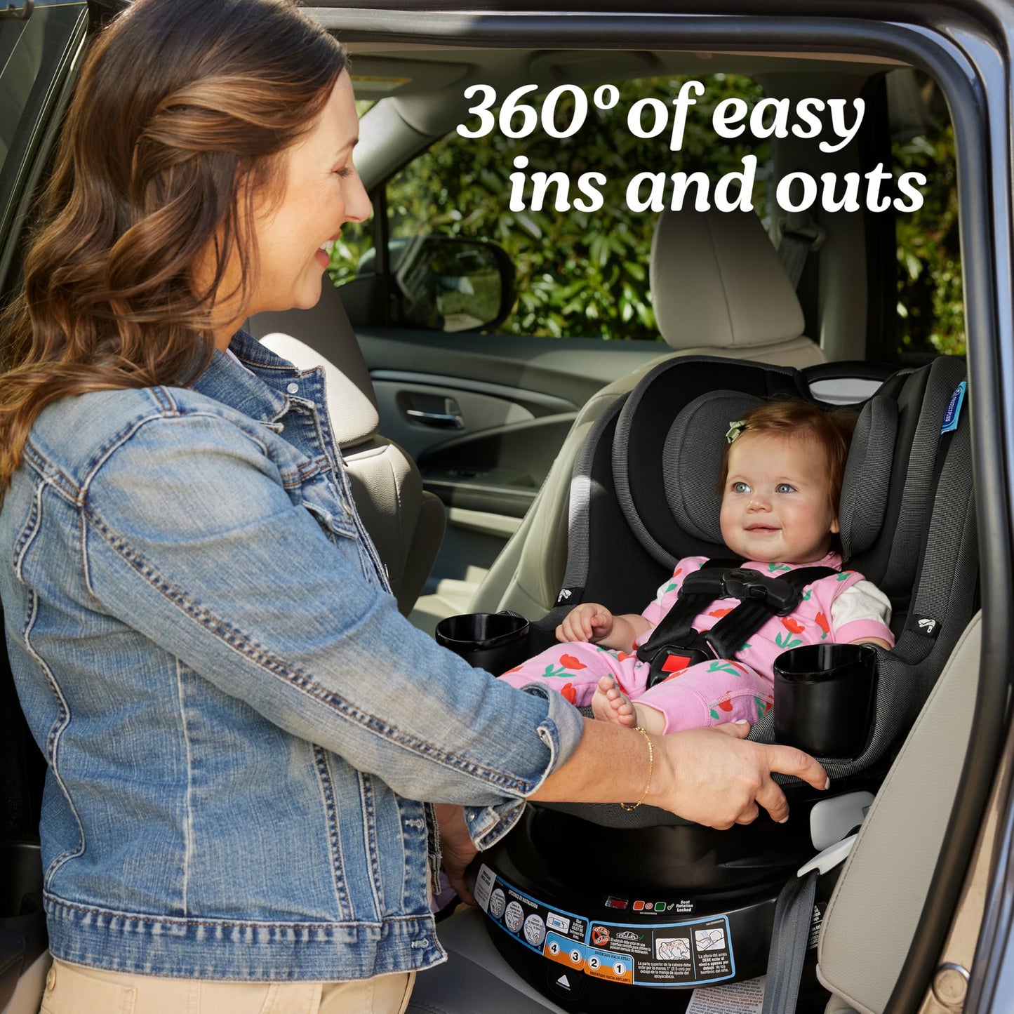 Graco EasyTurn 360 2-in-1 Rotating Convertible Car Seat, 360 Degree Rotating Infant to Toddler Rotating Car Seat, 2 Modes Rear and Forward Facing, Slim Design