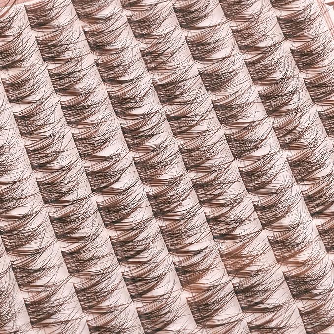 Brown Lash Clusters 12MM Short Eyelash Clusters Wispy Individual Lashes 99 Pcs Cluster Lash Extensions Dark Brown Cluster Eyelashes Natural Daily Eyelash Individuals 3D Fluffing DIY Lash Pack