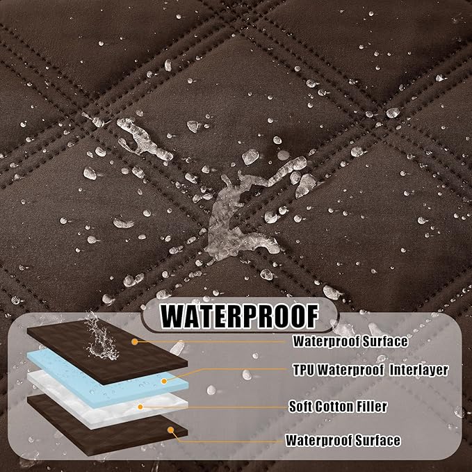 Smiry Waterproof Dog Bed Cover Blanket 30x53, Soft Reversible Pet Blanket, Washable Leakproof Cats Dogs Couch Cover for Sofa, Couch, Furniture, Chocolate/Chocolate