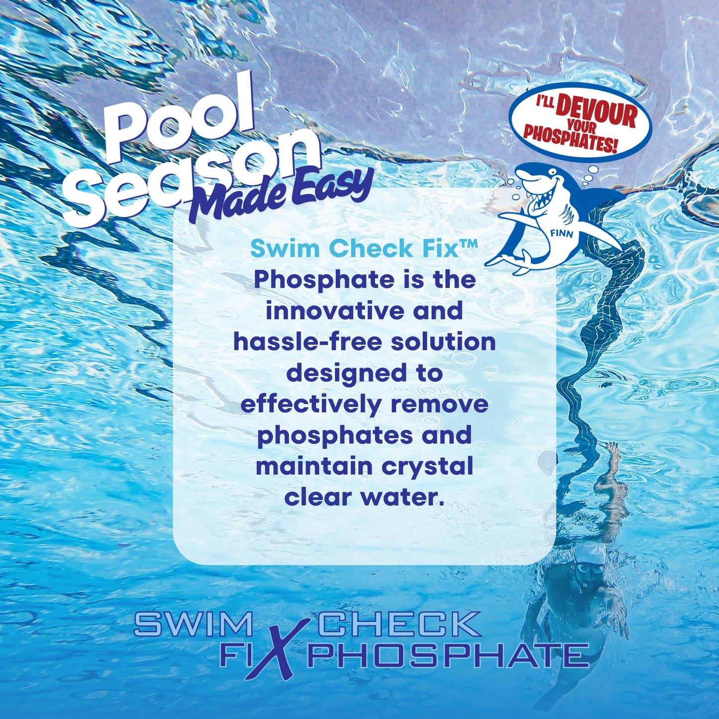Swim Check Fix Phosphate Remover Tablets – 10 Count | Time-Release Tabs for Pool Phosphate Removal | Clear Water Solution for Saltwater & Freshwater Pools | Easy Skimmer Application, No Cloudiness