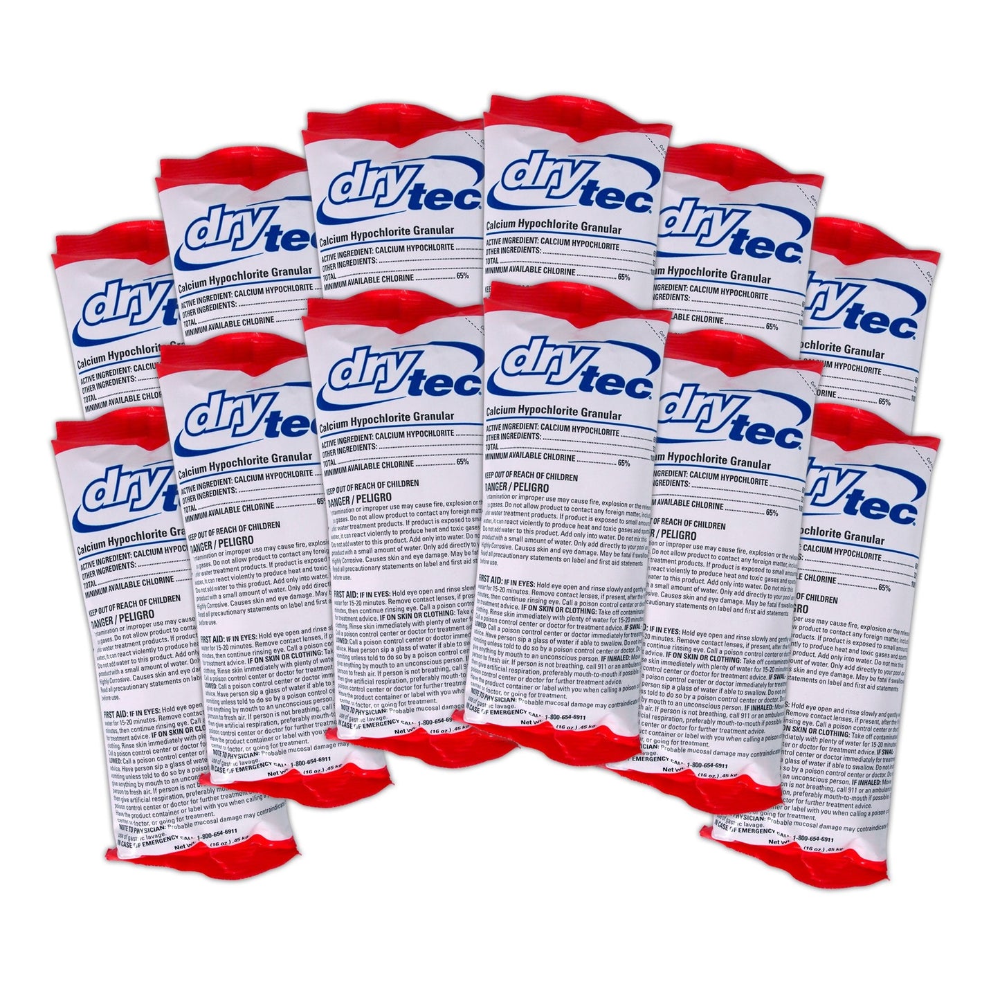 DryTec 1-1901-12 Calcium Hypochlorite Pool Shock, 1-Pound, 12-Pack