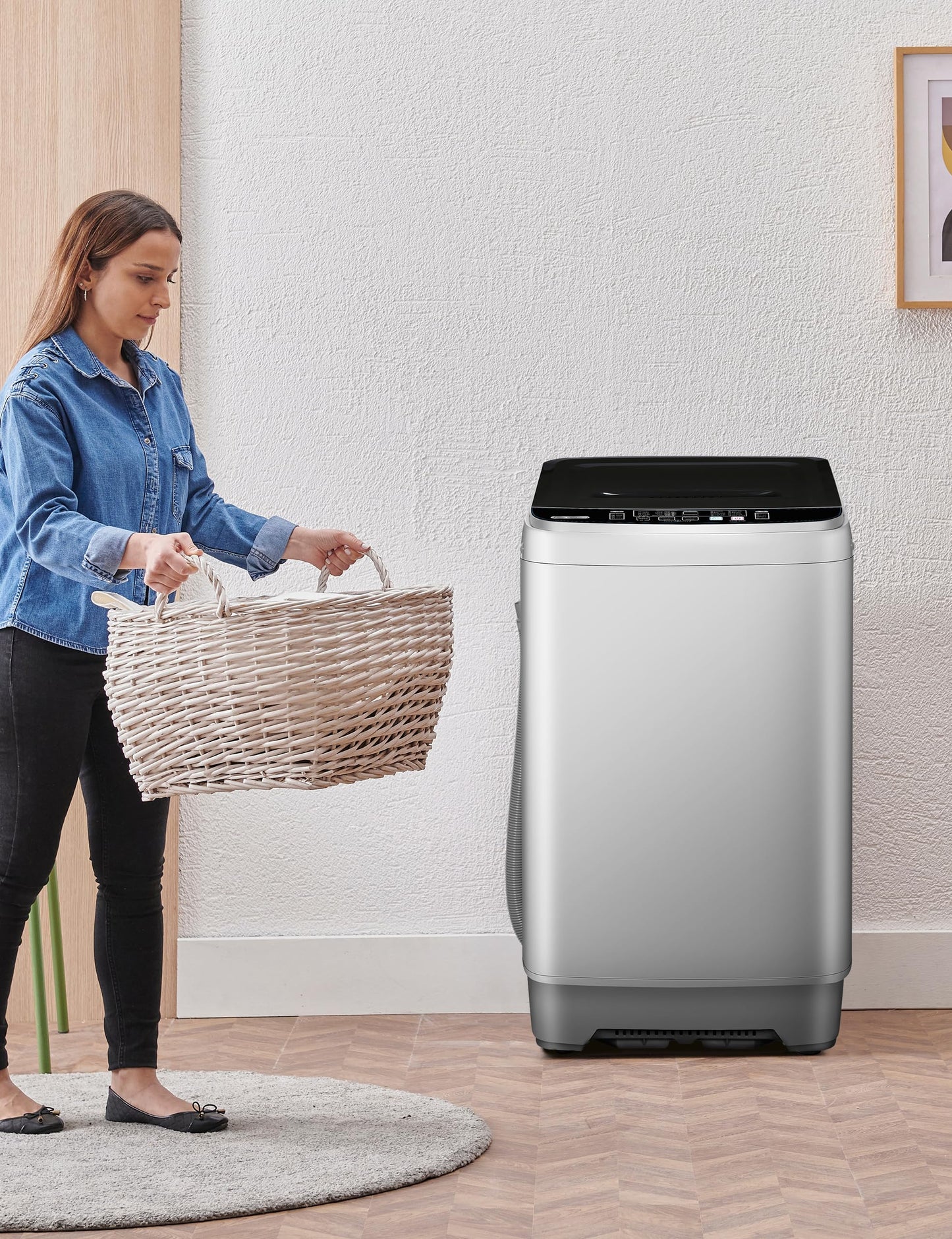 Portable Washing Machine - Compact 2.0 Cu.ft Portable Washer, Full-Automatic Top Loader for Space Saving, Ideal for Apartments, Homes, and Dorms, 10 Wash Cycles, Low Noise, IPX4 with Drain Pump