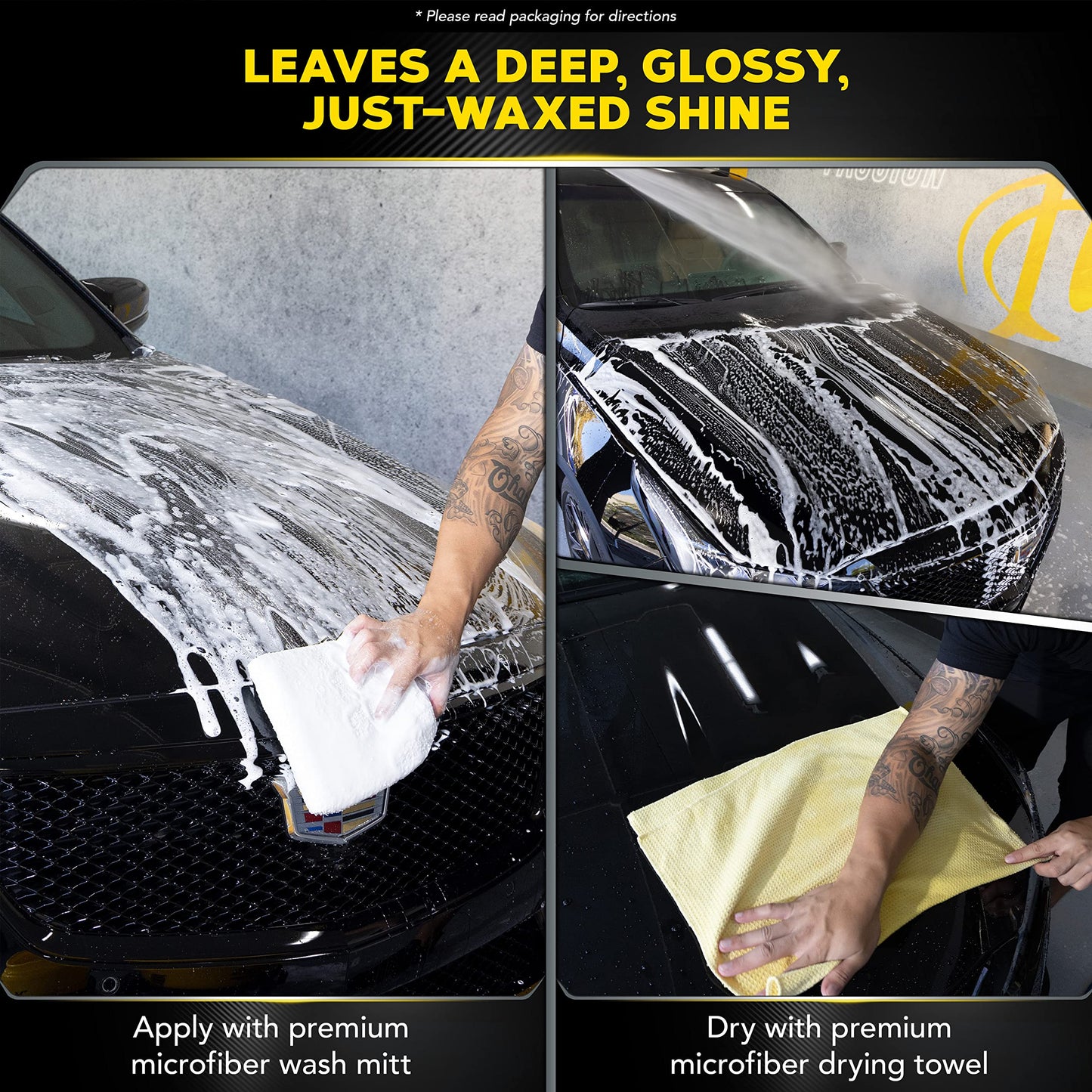 Meguiar's Ultimate Wash and Wax, Car Wash Soap and Wax Cleans & Shines in One Step, Shine & Protect with an Enhanced pH Balanced Car Paint Cleaner, 1 Gallon