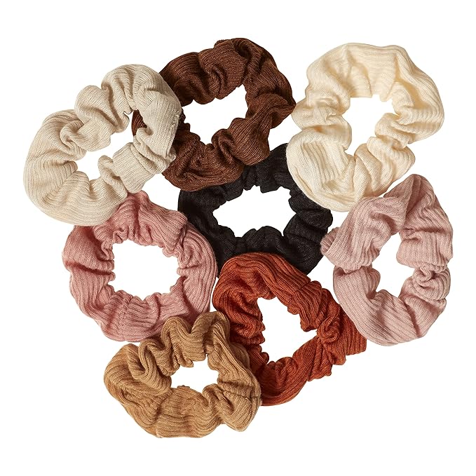 Goody Ouchless Womens Hair Scrunchie - 8 Count, Neutral - Suitable for All Hair Types - Pain-Free Hair Accessories for Women Perfect for Long Lasting Braids, Ponytails and More
