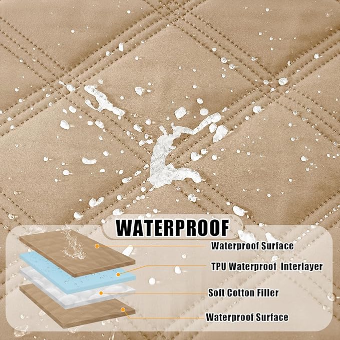 Smiry Waterproof Dog Bed Cover Blanket 30x53, Soft Reversible Pet Blanket, Washable Leakproof Cats Dogs Couch Cover for Sofa, Couch, Furniture, Camel/Camel