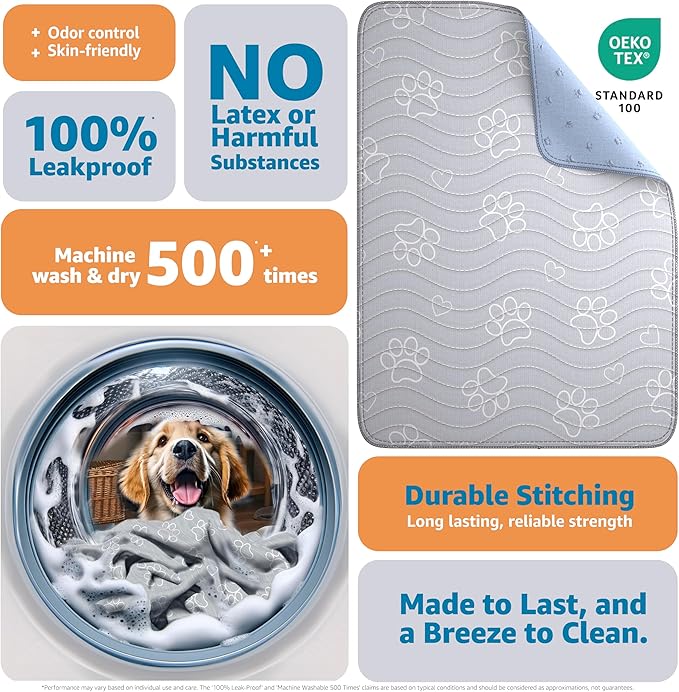 IMPROVIA® Extra-Large Waterproof Dog Mat - Jumbo Washable Playpen Floor Protector, Non-Slip Pet Pad, Heavy-Duty 65"x48"