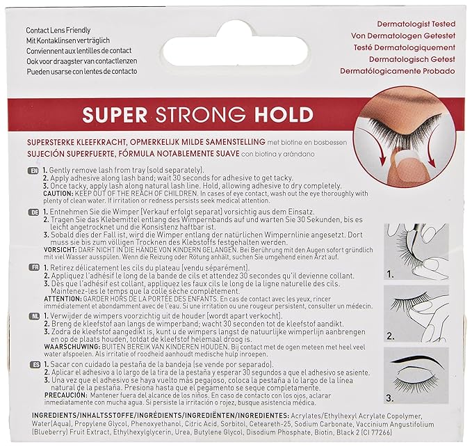 KISS Lash Couture, Lash_Glue, Super Strong Strip Adhesive, Black, Includes Lash Adhesive, Long Lasting Wear, Can Be Used with Strip Lashes and Clusters (Pack of 2)