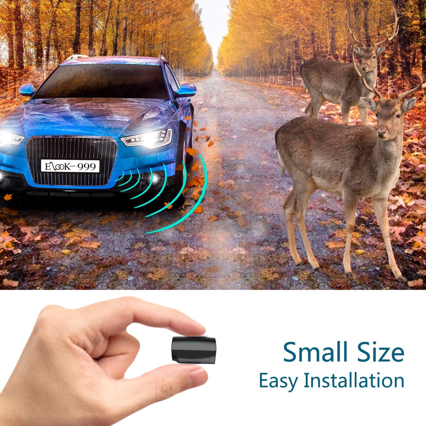 Elook Deer Warning Whistles Device for Car, Save Deer Whistle Deer Horns with Upgraded Acrylic Double-Sided Tape, Mini Size (Patent Registered) (8 Pack-Round)