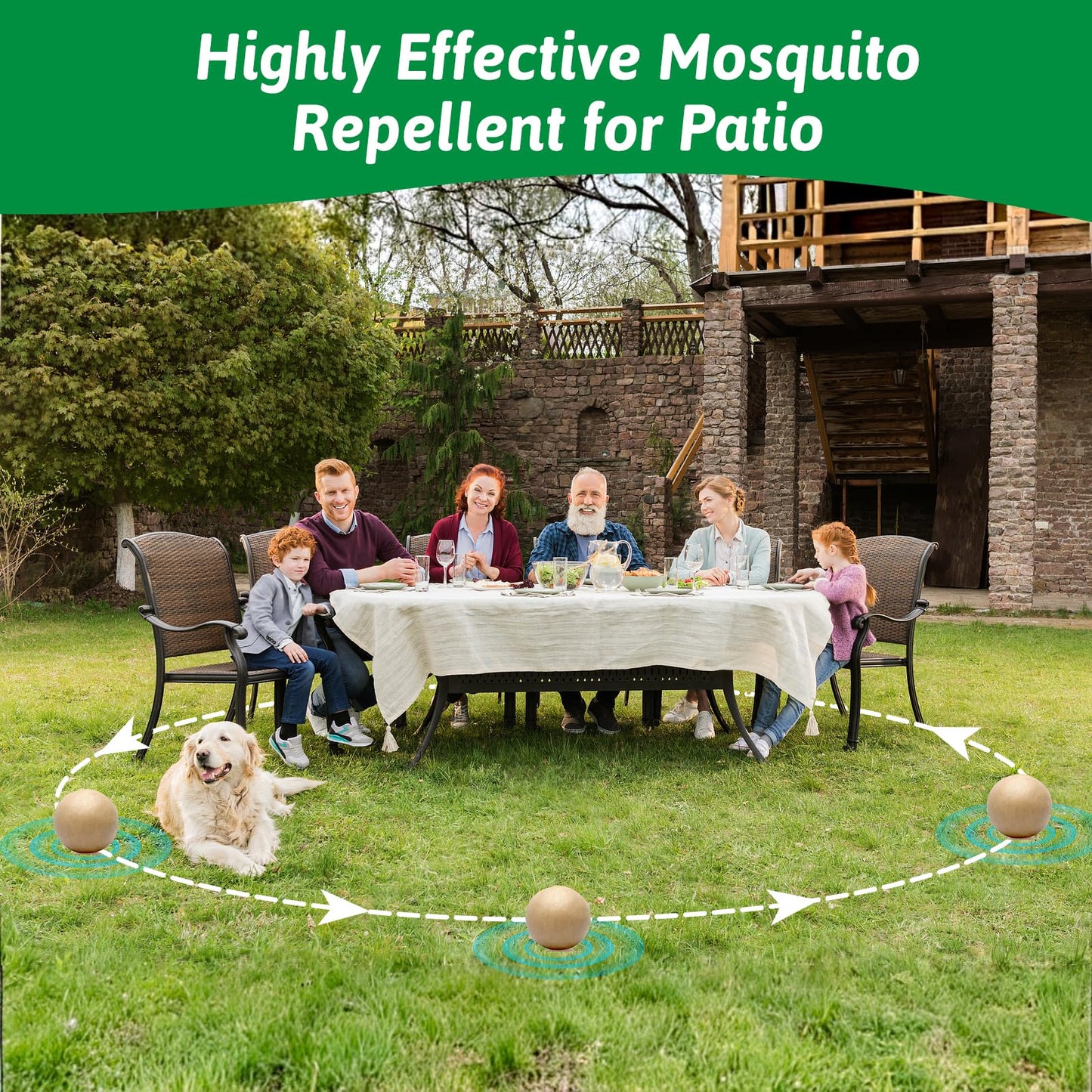 Natural Mosquito Repellent Outdoor Patio Pills, Peppermint Oil 10 Pcs Natural Mosquito Repellant Balls, Safe for Kids & Pets, Bug Deterrent for Home & Patio, Keep Mosquitoes Camping Travel Fishing
