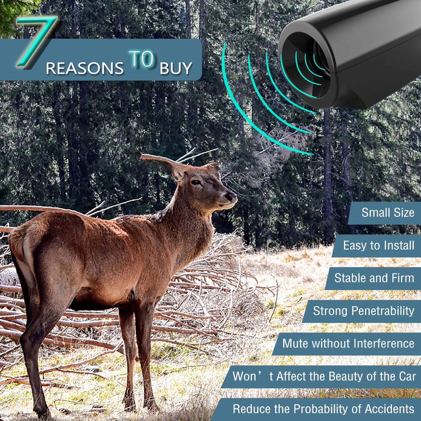Elook Deer Warning Whistles Device for Car, Save Deer Whistle Deer Horns with Upgraded Acrylic Double-Sided Tape, Mini Size (Patent Registered) (8 Pack-Round)