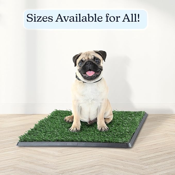PETMAKER Artificial Grass Puppy Pee Pad with Tray, Reusable Dog Potty Training Mat for Indoor & Outdoor Use, Easy Clean Artificial Turf Surface for Dogs and Small Pets, Fake Grass Potty
