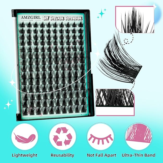 Manga Lash Clusters Fairy Eyelash Extension DIY 168pcs C Curl Anime Lashes Extensions Wispy Eyelashes Cluster with Thin Band Volume Individual Lashes False Eyelashes At Home (Doll, C-10-18mm)