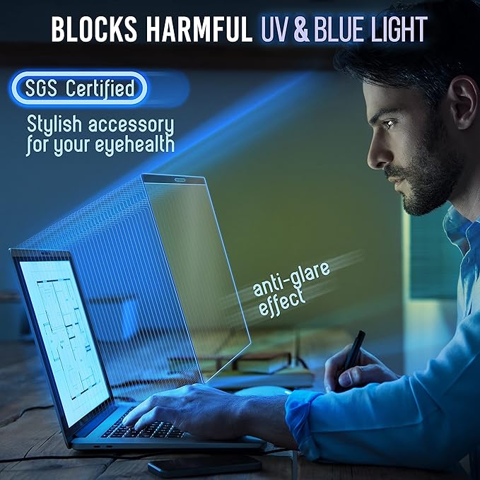 VINTEZ Magnetic Blue Light Screen Protector Compatible With MacBook Pro 13" 2016, 2017, 2018, 2019, 2020, 2021, 2022, 2023, M1, M2 Anti Blue Light Blocking Filter for Laptop