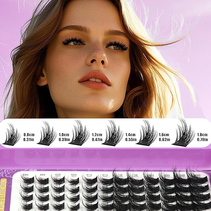 YIDUO 3 Styles Lash Clusters Kit Bulk Packs with 2×Bond&Seal Volume/Manga/ultra/Dramatic Eyelash Extensions 8-18mm lashes Clusters Kit Wispy Individual Fake Eyelashes Kit DIY at Home Easily