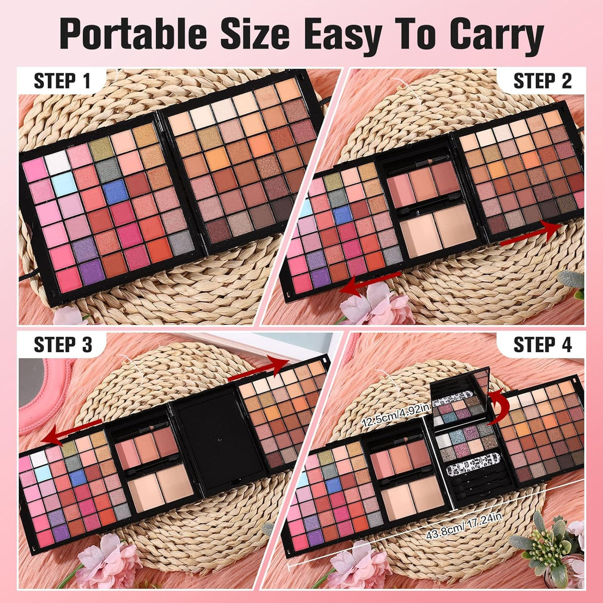 Makeup Sets For Teens Women Full Kits - All in One Gift Makeup Kits For Girls Make Up Set Included Eyeshadow, Blusher, Compact Powder, Eyeliner Pencil For Beginners (N)