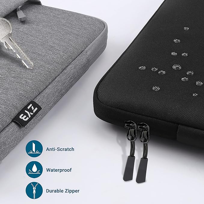 ZYB Waterproof Laptop Case 13 Inch,13 Inch Laptop Sleeve for MacBook Neo Air 13 13.6 M5 M4 M3-M1 2026-2017,MacBook Pro 14/13 M5 M4 M3-M1 2026-2012,HP Lenovo etc 13.3" with Pocket&Accessory Bag-Black
