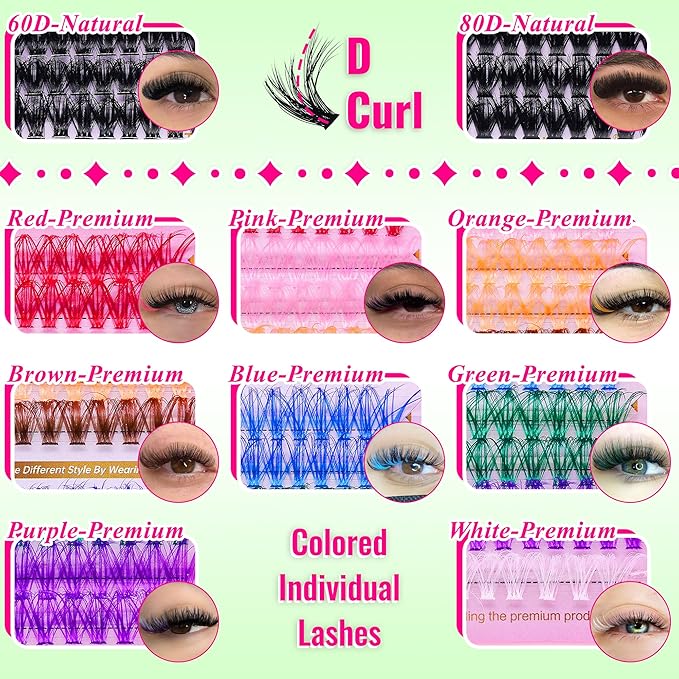 Lash Clusters Kit DIY Lash Extension Kit 3D Effect Cluster Lashes 840Pcs Cluster Eyelash Extensions Wispy Eyelash Clusters with Lash Bond&Seal,Gift Packs for Beginners Bulk Pack(12 Counts Lash Kit-3)