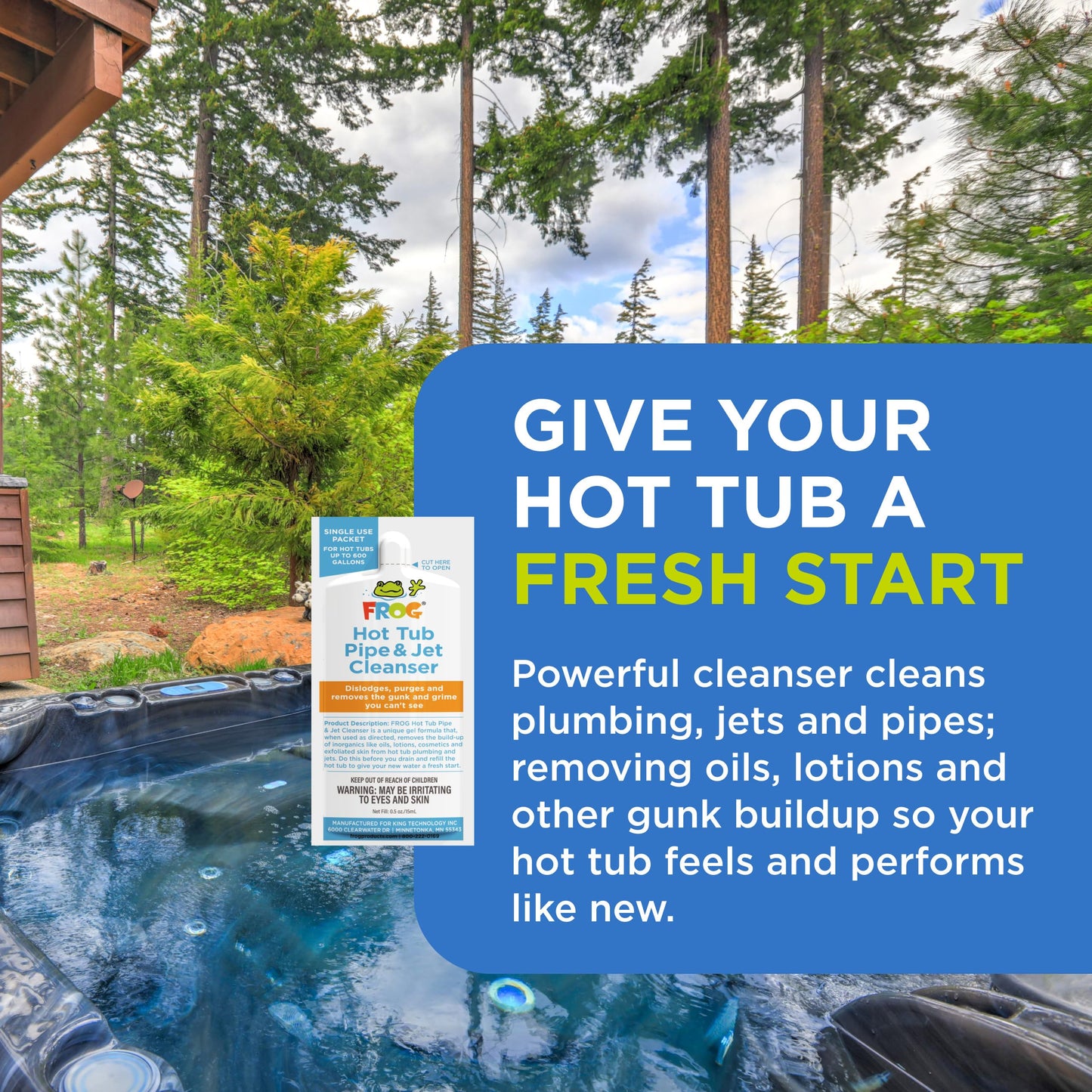 FROG Jump Start and Pipe & Jet Cleanser for Hot Tubs - Start-Up Chlorine Shock and Single Dose Deep Clean Purge Cleaner - Hot Tub Set Up & Treatment - 1 Pack