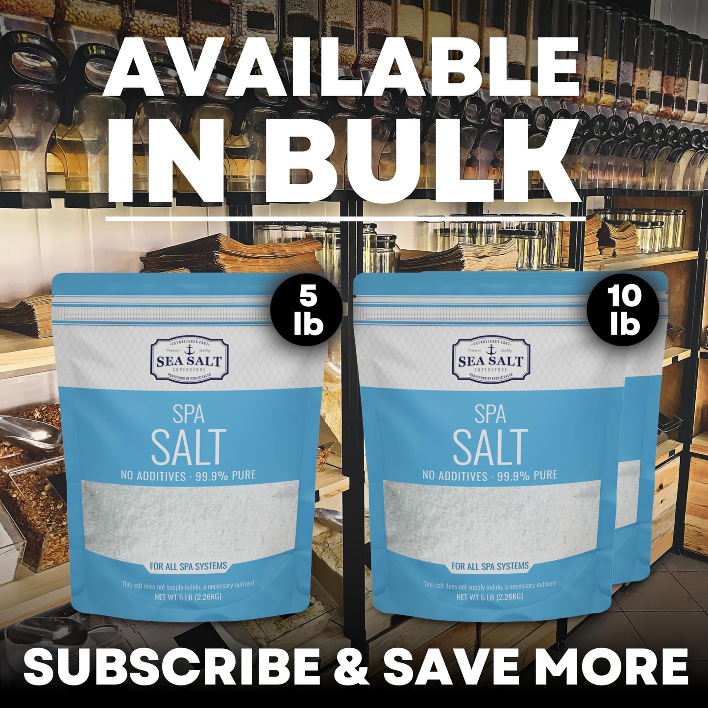 Hot Tub Spa Salt for Water Systems & Chlorine Generators, Pool Salt for Hotspring, Jacuzzi, Caldera, Ace, & Freshwater, 5 Lbs/500 Gallons